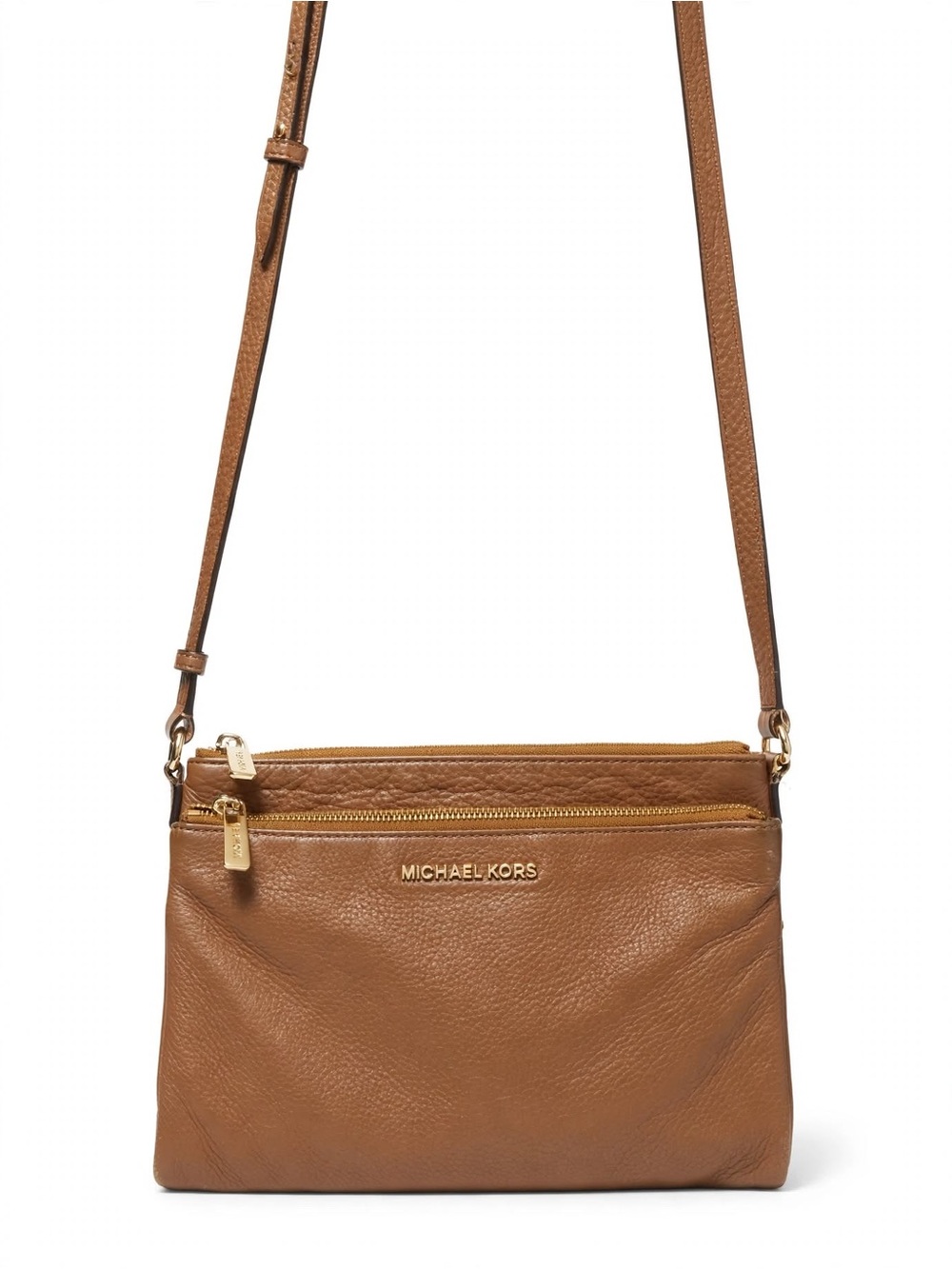 Michael Kors Brown Pebbled Leather Messenger Crossbody